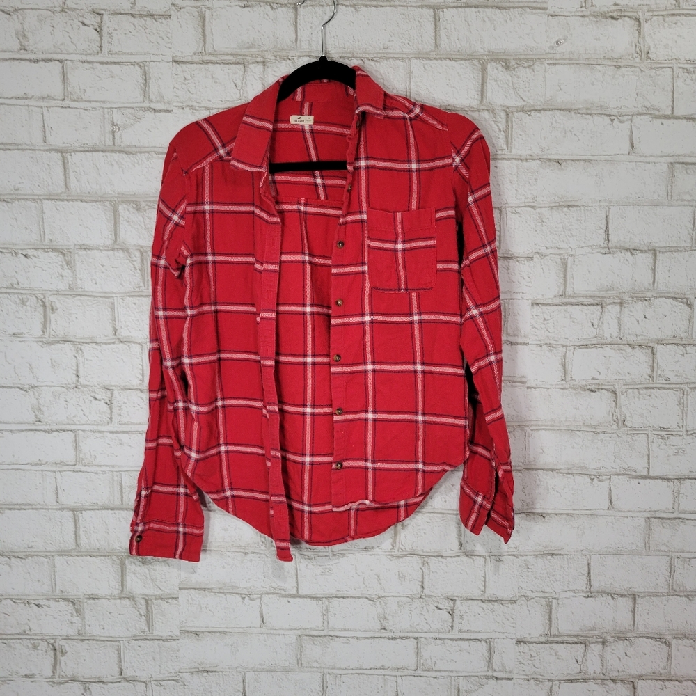 Hollister plaid button down top